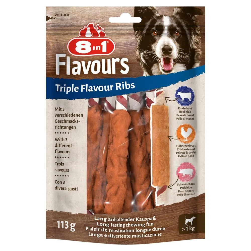 8in1 Flavours Triple Flavour Ribs Pokarm dla psów 113 g