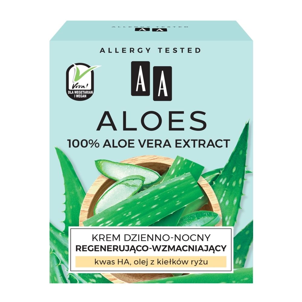 AA Aloes 100% aloe vera extract krem dzienno-nocny regenerująco-wzmacniający 50 ml