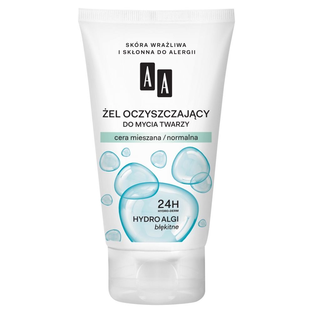 AA Hydro Algi błękitne Żel oczyszczający do mycia twarzy cera mieszana normalna 150 ml