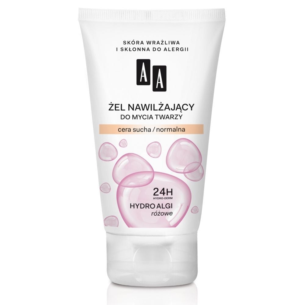 AA Hydro Algi różowe Żel nawilżający do mycia twarzy cera sucha normalna 150 ml