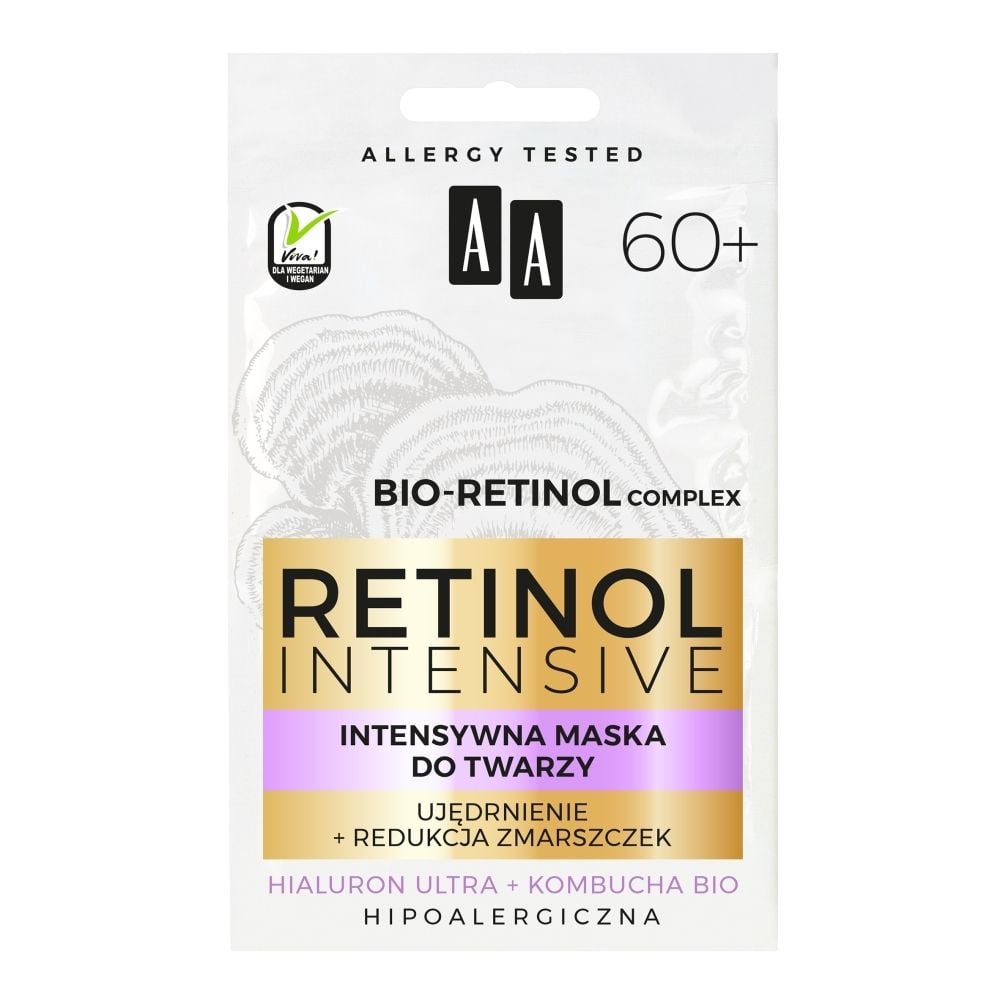 AA Retinol Intensive 60+ intensywna maska ujędrnienie + redukcja zmarszczek 2x5ml