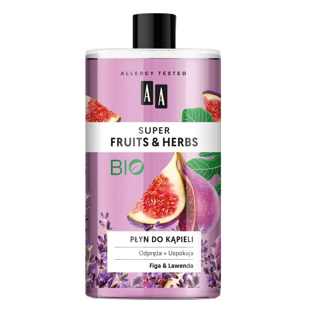 AA Super Fruits&Herbs płyn do kąpieli figa&lawenda 750 ml