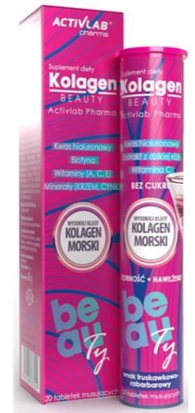 ACTIVLAB Kolagen BEAUTY truskawka-rabarbar 20 tabletek