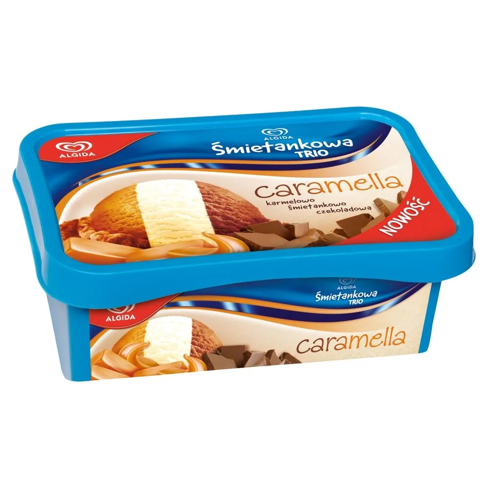 Algida Śmietankowa Trio Caramella karmelowo śmietankowo czekoladowa Lody 1000 ml