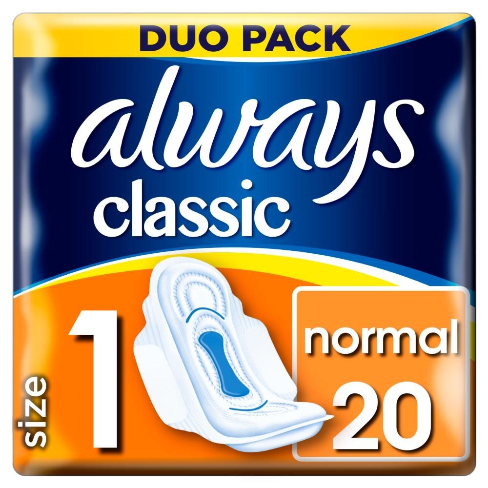 Always Classic Normal Podpaski ze skrzydełkami, 20 sztuk