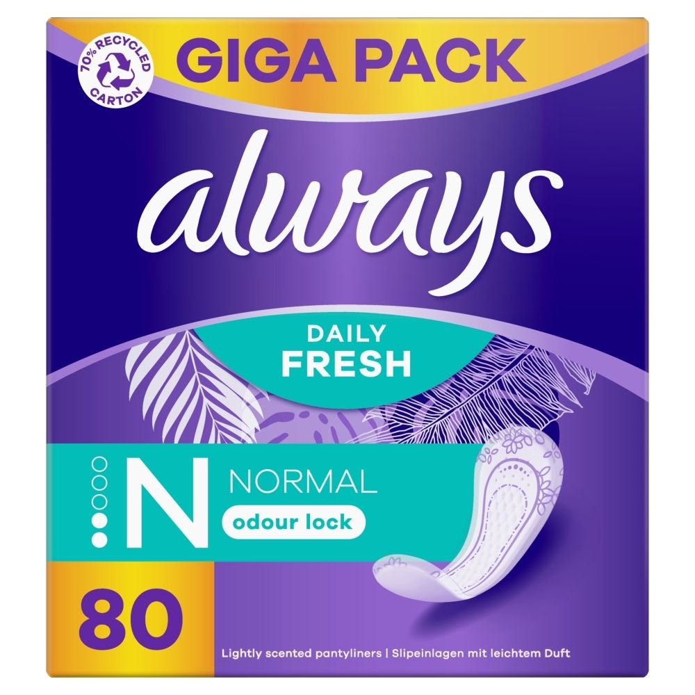 Always Dailies Normal Fresh & Protect Wkładki higieniczne , 80 sztuk