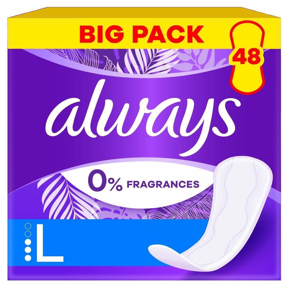 Always Daily Protect Long 0% substancji zapachowych i barwników Wkładki higieniczne, 48 sztuk