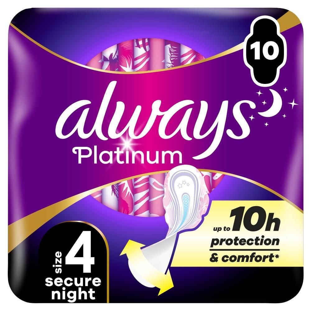 Always Platinum Secure Night (rozmiar 4) Podpaski ze skrzydełkami 10