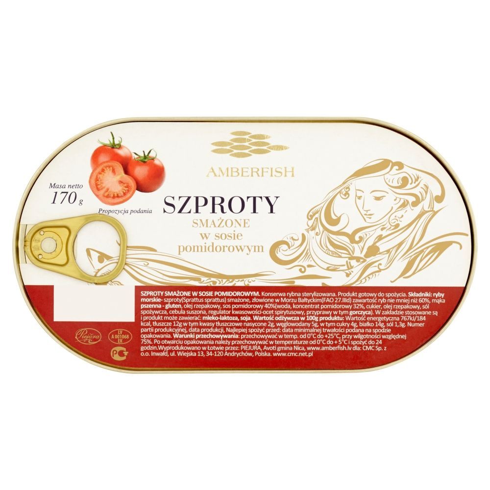 Amberfish Szproty smażone w sosie pomidorowym 170 g