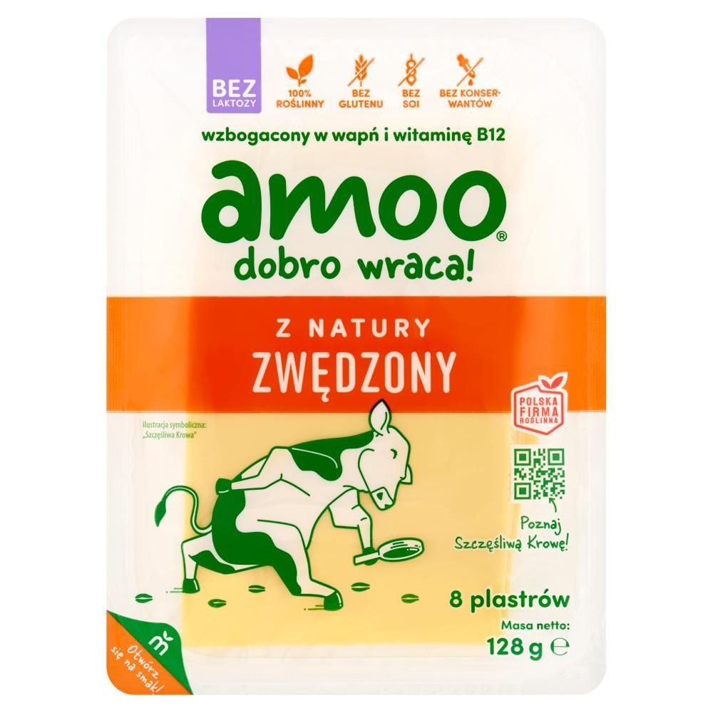 Amoo Roślinne plastry z natury zwędzony 128 g