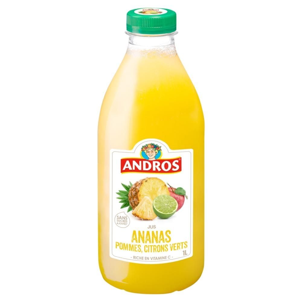 Andros Sok z jabłek ananasów i limonek 1 l