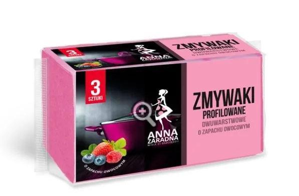 ANNA ZARADNA  ZMYWAKI PROFILOWANE OWOCOWE 3 SZT.