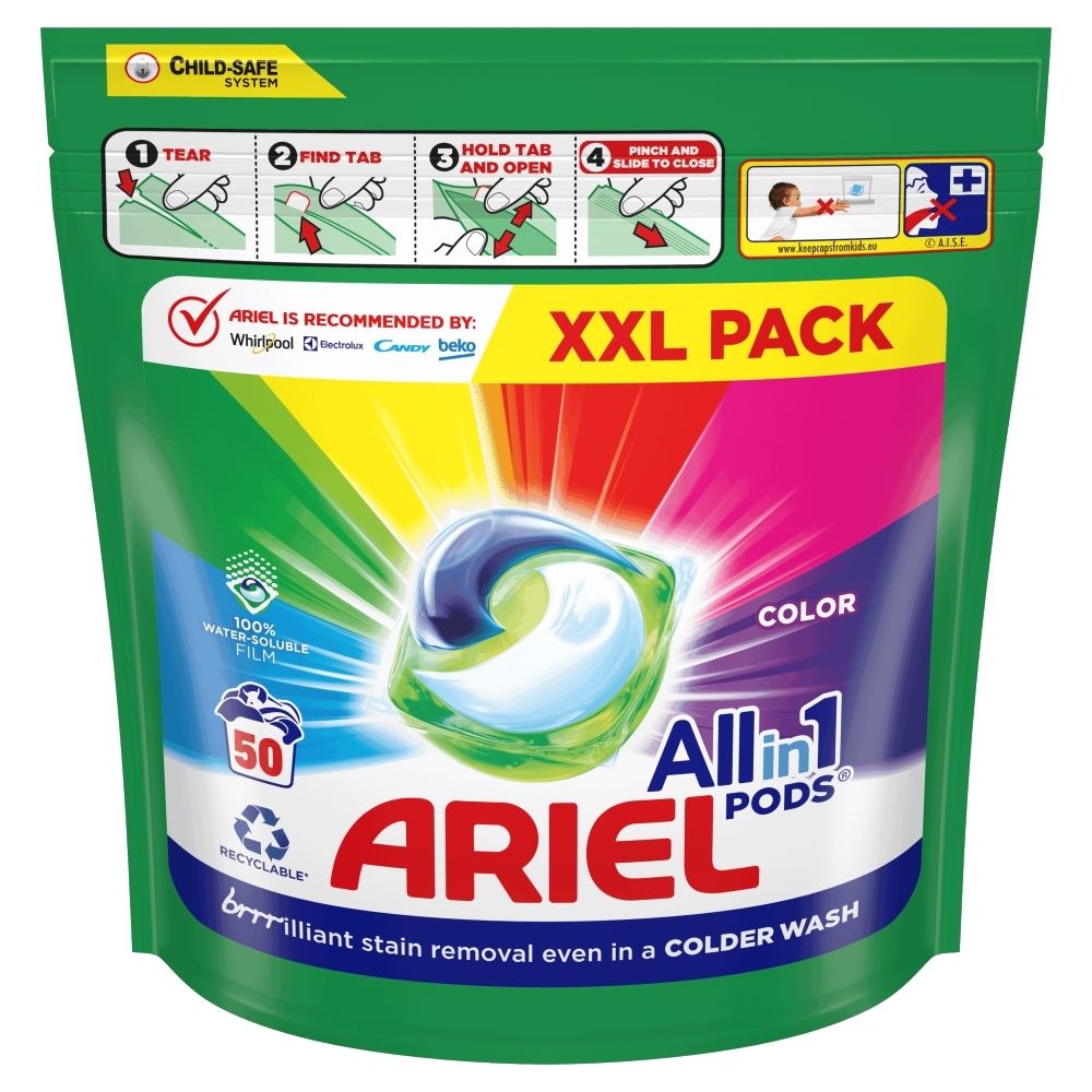 Ariel Color All-in-1 PODS Kapsułki z płynem do prania, 50prań