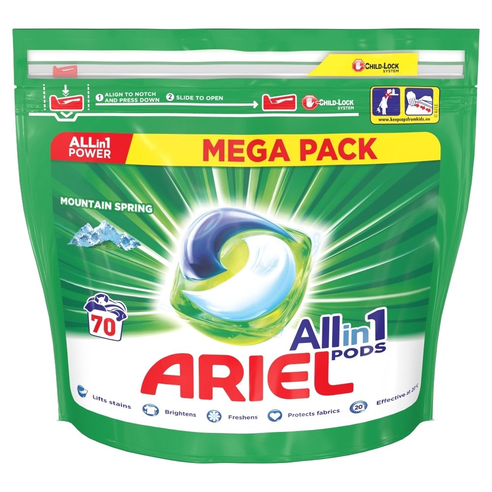 Ariel Allin1 Pods Mountain Spring Kapsułki do prania, 70 prań
