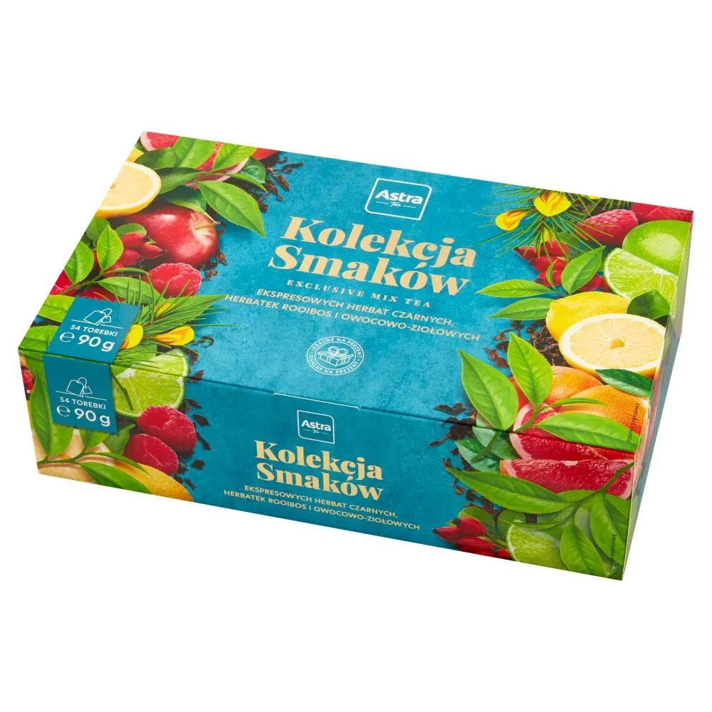 Astra Kolekcja Smaków Zestaw ekspresowych herbat czarnych herbatek rooibos i owocowo-ziołowych 90 g