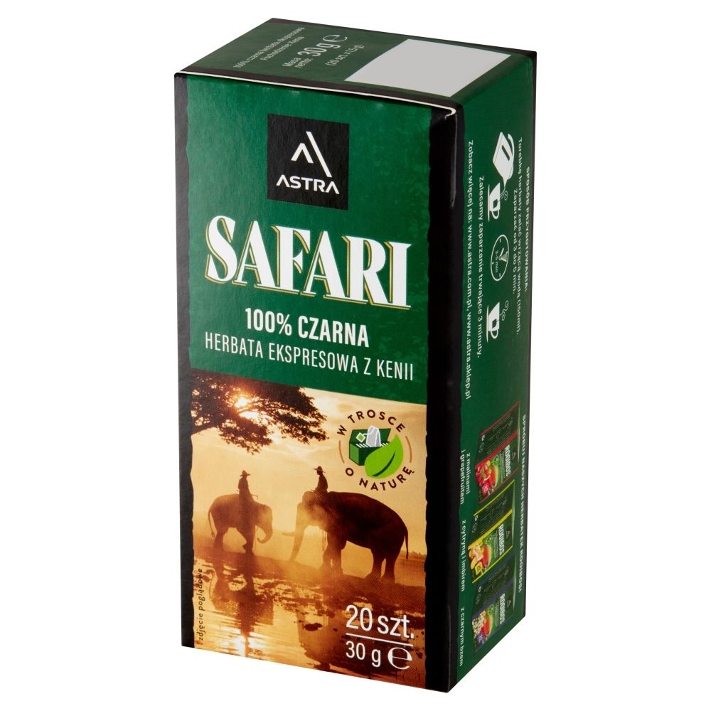 Astra Safari 100 % czarna herbata ekspresowa z Kenii 30 g (20 x 1,5 g)