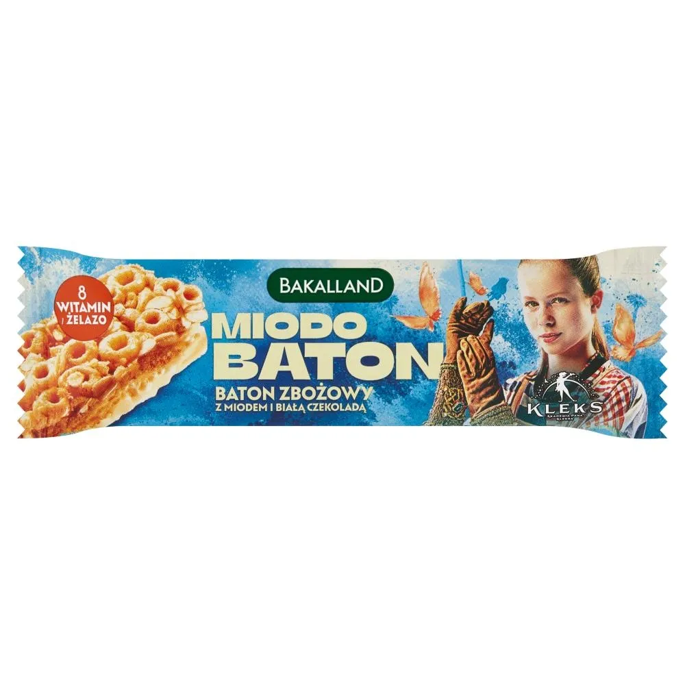 Bakalland Miodobaton Baton zbożowy z miodem i białą czekoladą 25 g