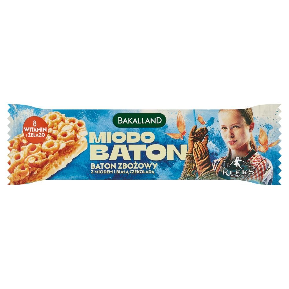 Bakalland Miodobaton Baton zbożowy z miodem i białą czekoladą 25 g