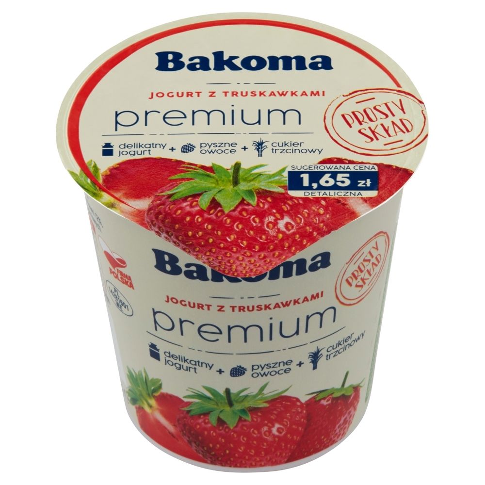 Bakoma Premium Jogurt z truskawkami 140 g - Zakupy online z dostawą do ...