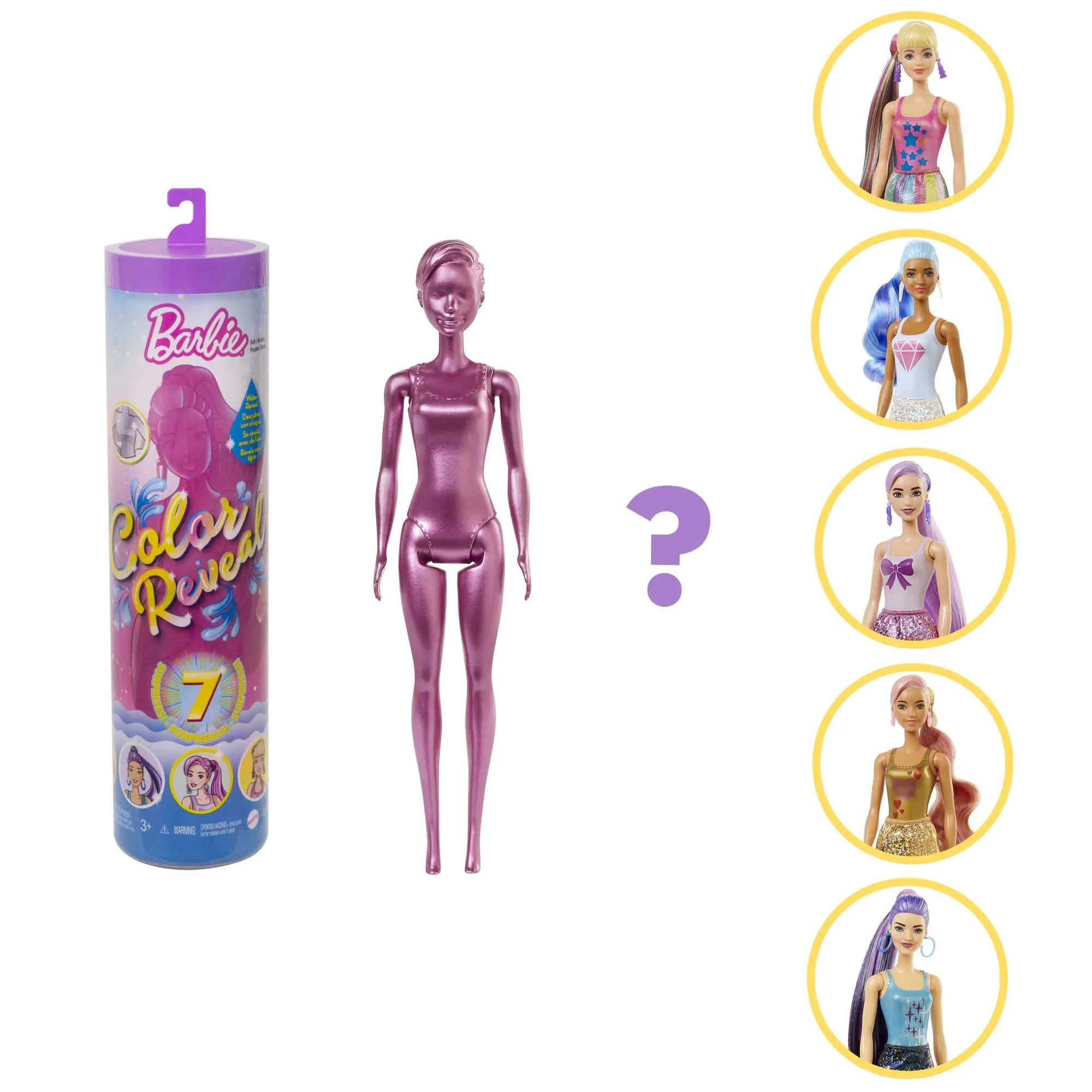 Barbie Color Reveal Lalka Brokatowa niespodzianka Tuba GTR93