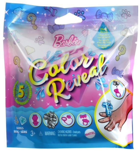 Barbie Color Reveal Figurka kolorowa niespodzianka Brokatowe zwierzątko GTT10