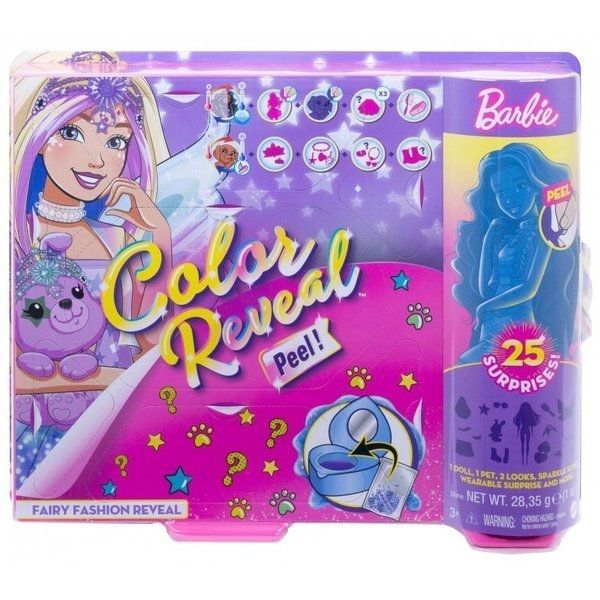 Barbie Zestaw Colour Reveal Fantazja Wróżka modowa z niespodzianką GXV94