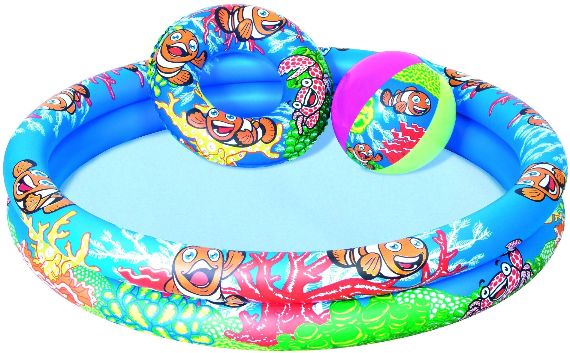 Basen Nadmuchiwany Ogrodowy BESTWAY Play Pool Set Wielokolorowy 122x20 cm