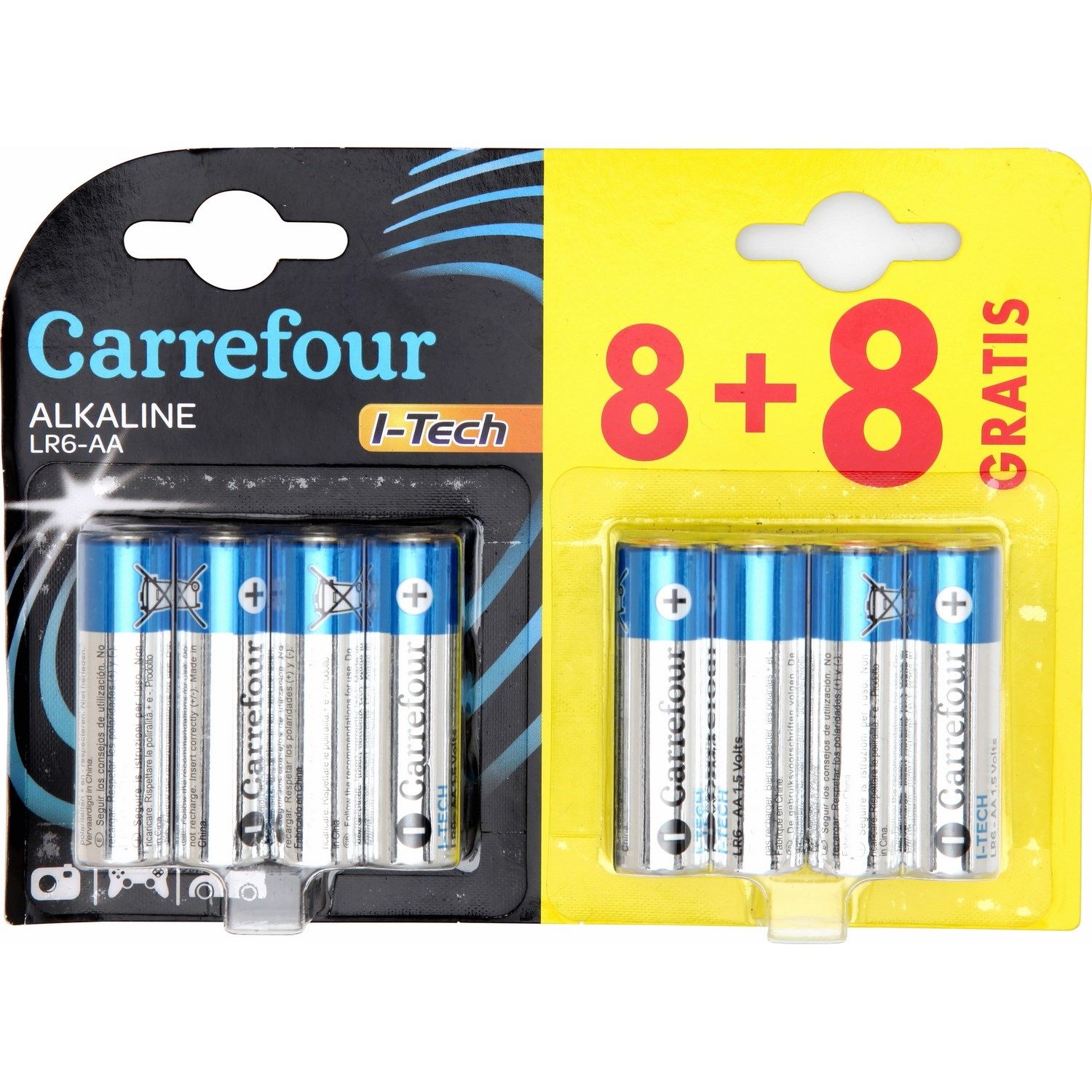 Baterie alkaliczne Carrefour AA 8+8 szt. GRATIS!