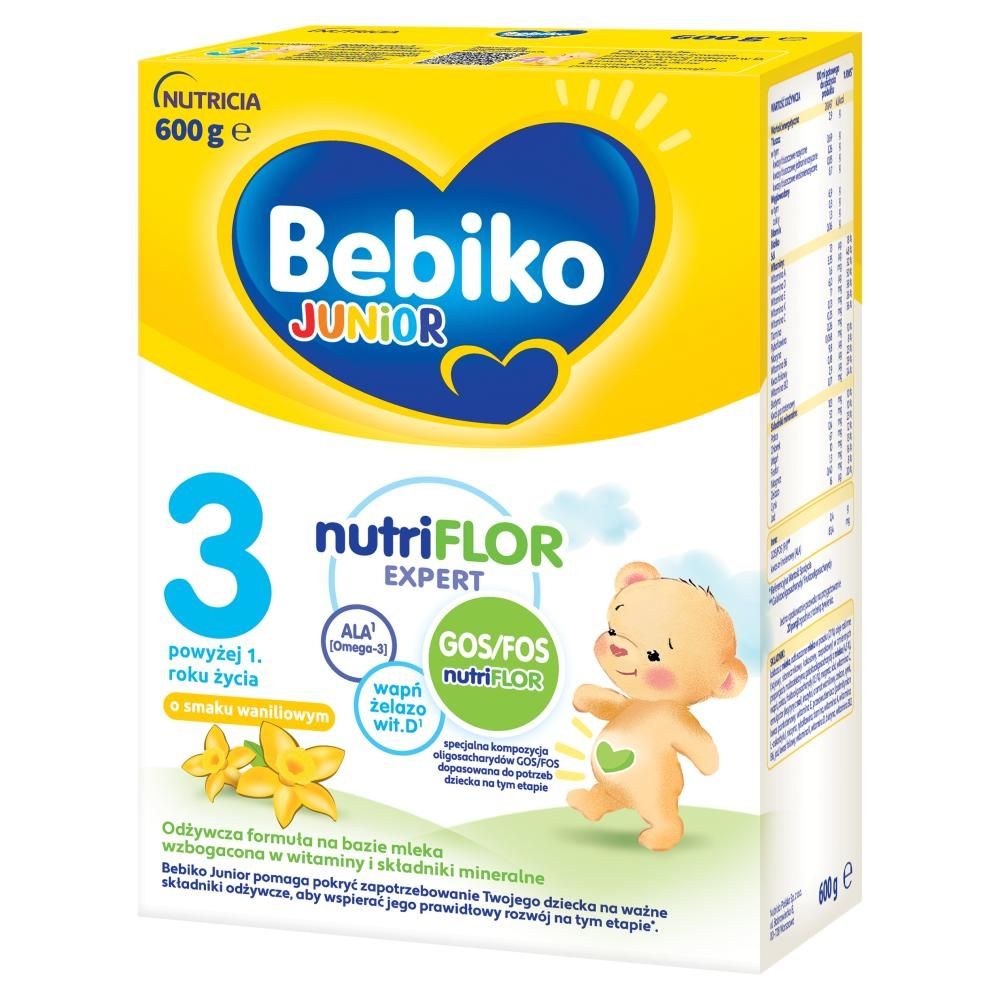 Bebiko Junior 3 Odżywcza formuła na bazie mleka dla dzieci powyżej 1. roku o smaku waniliowym 600 g