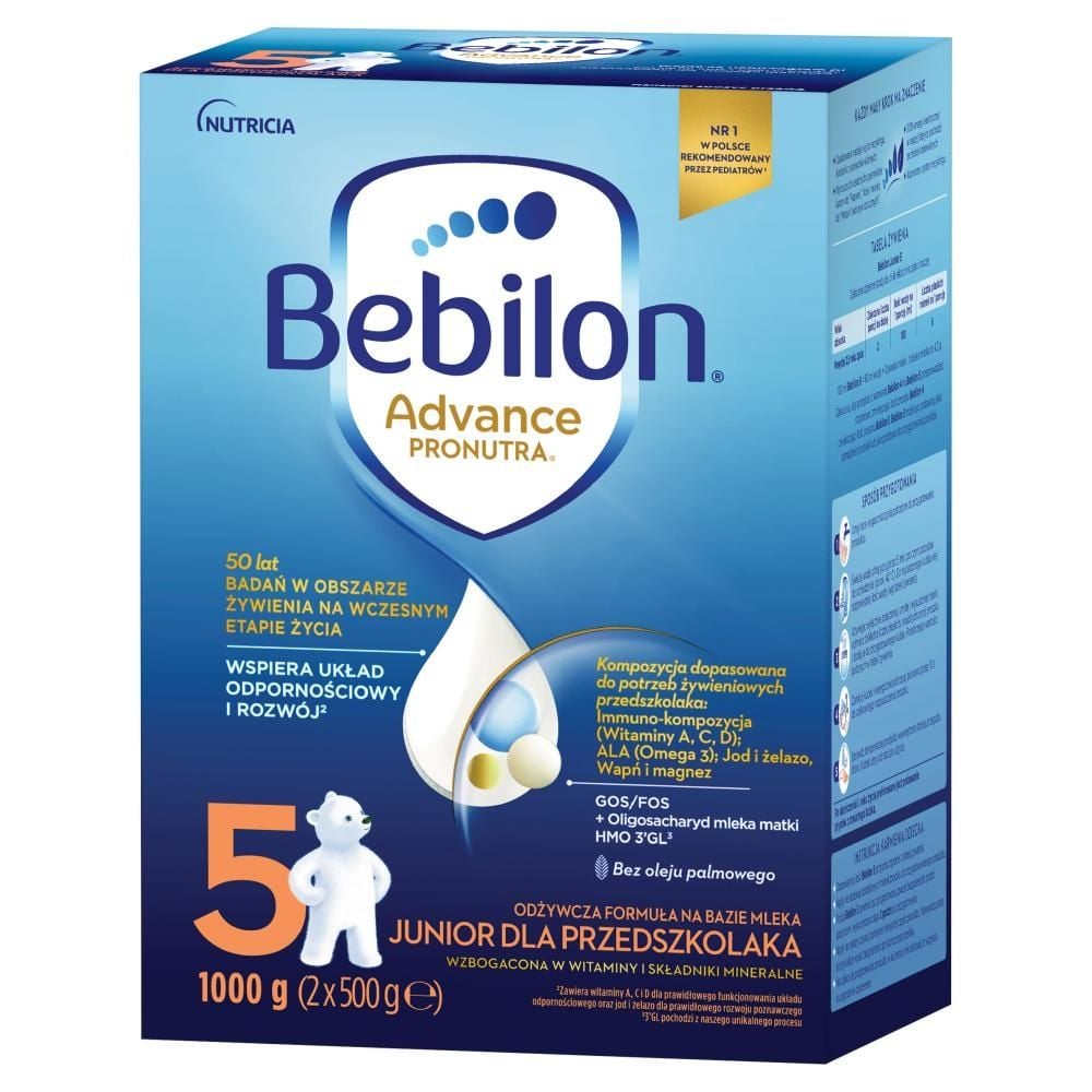 Bebilon 5 Advance Pronutra Junior Formuła na bazie mleka dla przedszkolaka 1000 g (2 x 500 g)