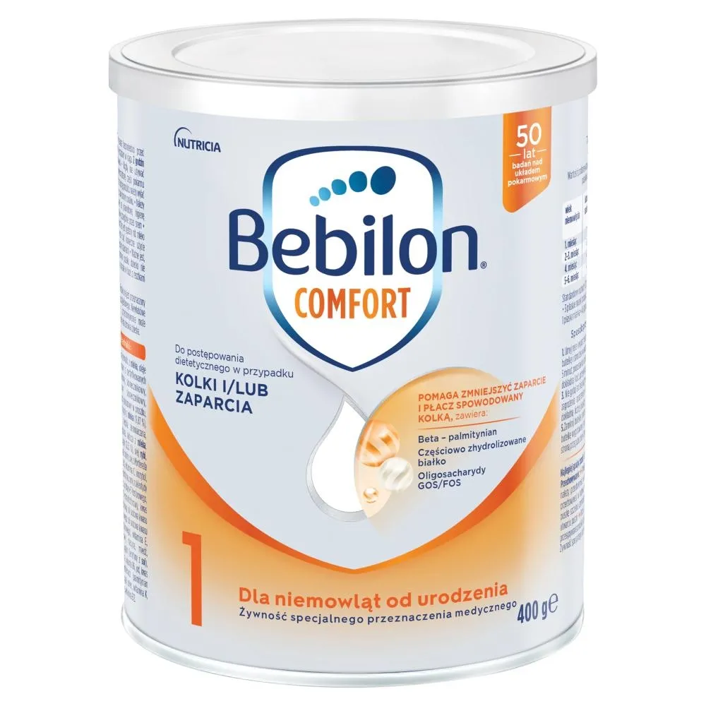 Bebilon Comfort 1 Żywność specjalnego przeznaczenia medycznego dla niemowląt od urodzenia 400 g