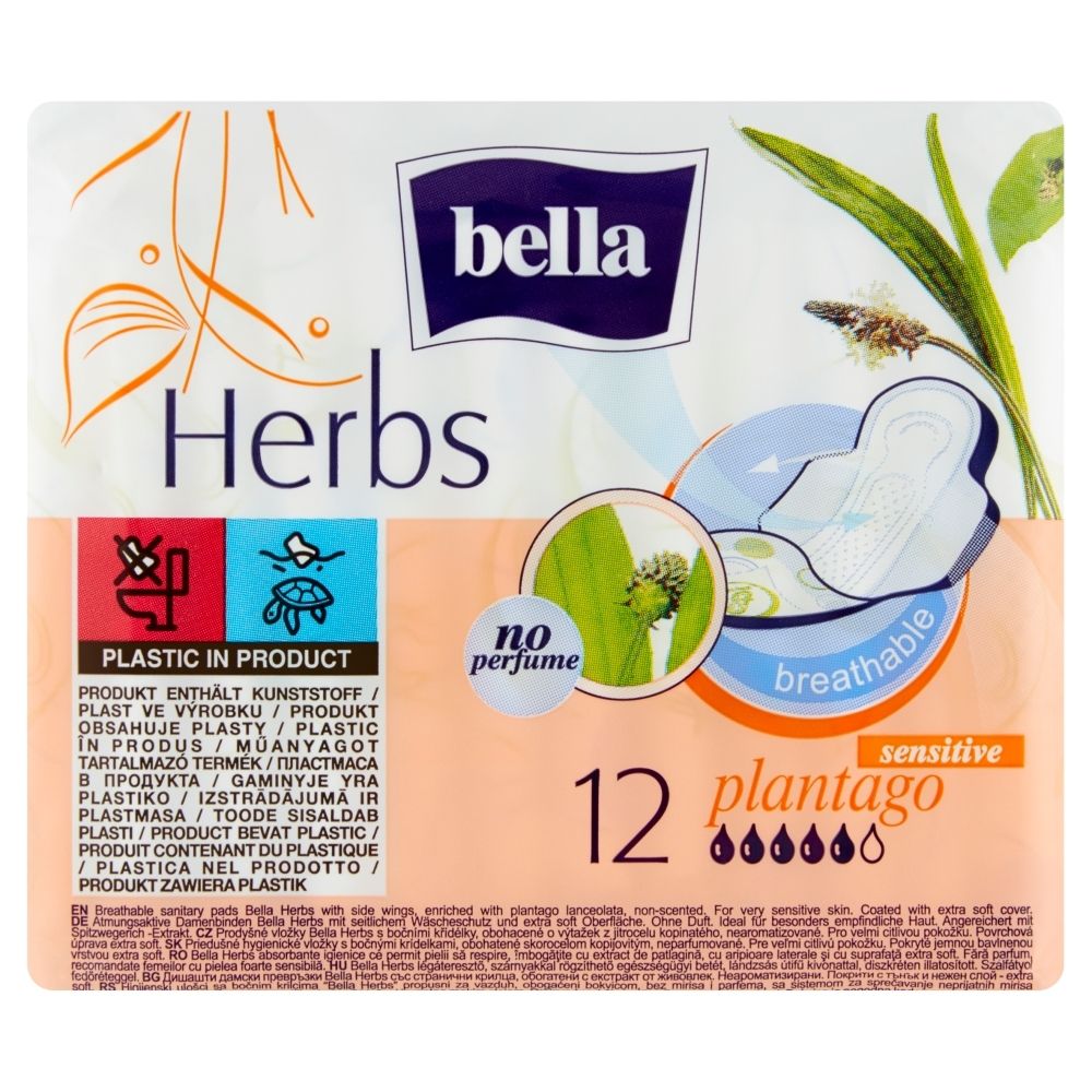 Bella Herbs Plantago Podpaski higieniczne 12 sztuk