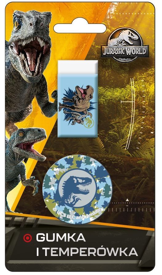 Beniamin JURASSIC PARK Gumka + Temperówka na blistrze