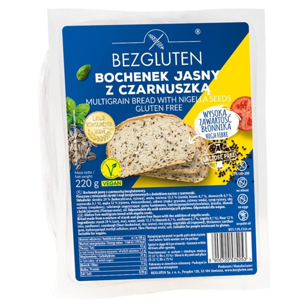 Bezgluten Bochenek jasny z czarnuszką 220 g