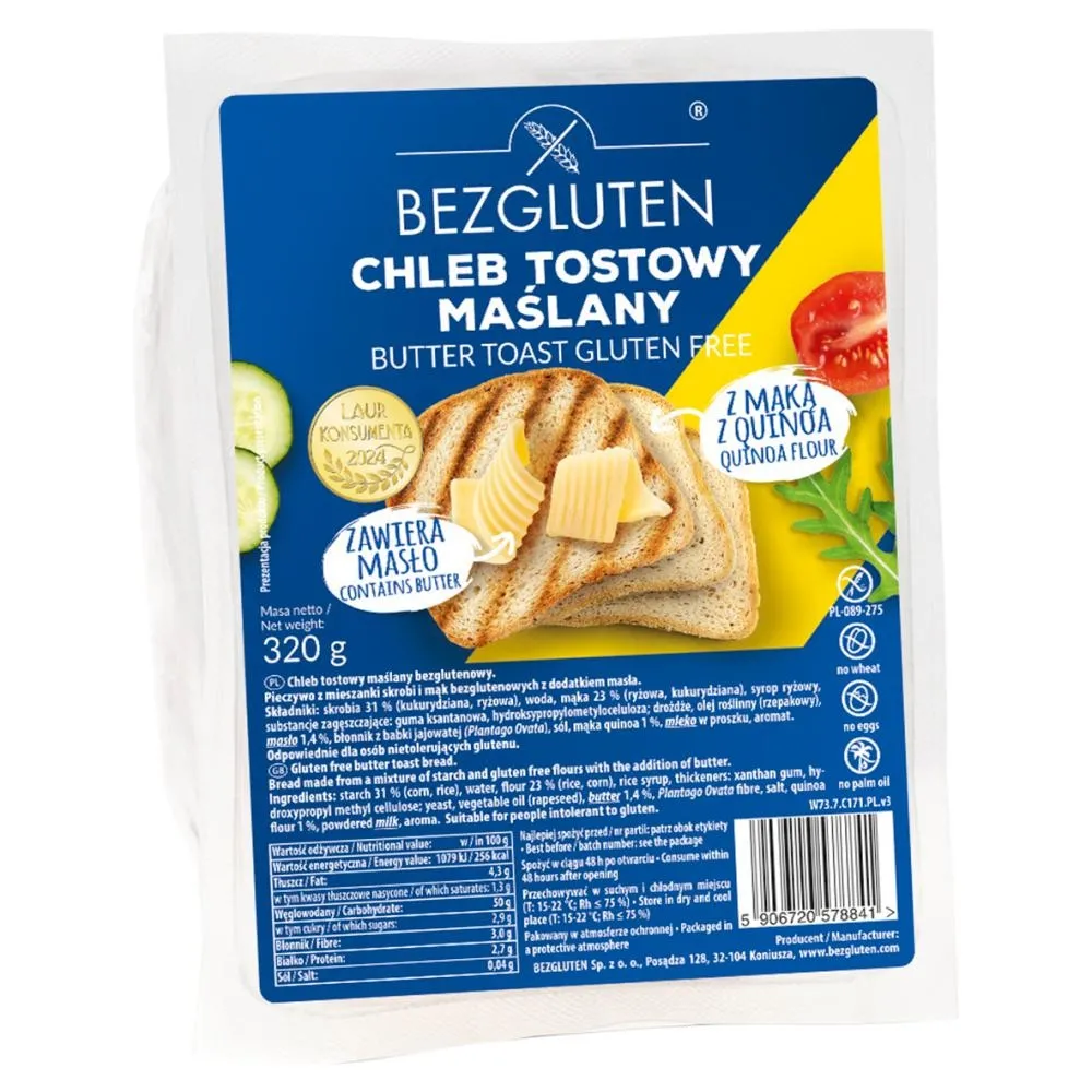 Bezgluten Chleb tostowy maślany 320 g