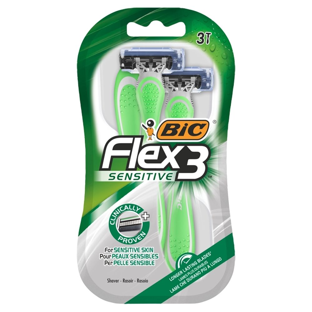 Zdjęcia - Pianka do golenia BIC Flex 3 Sensitive 3-ostrzowa maszynka do golenia 3 sztuki 