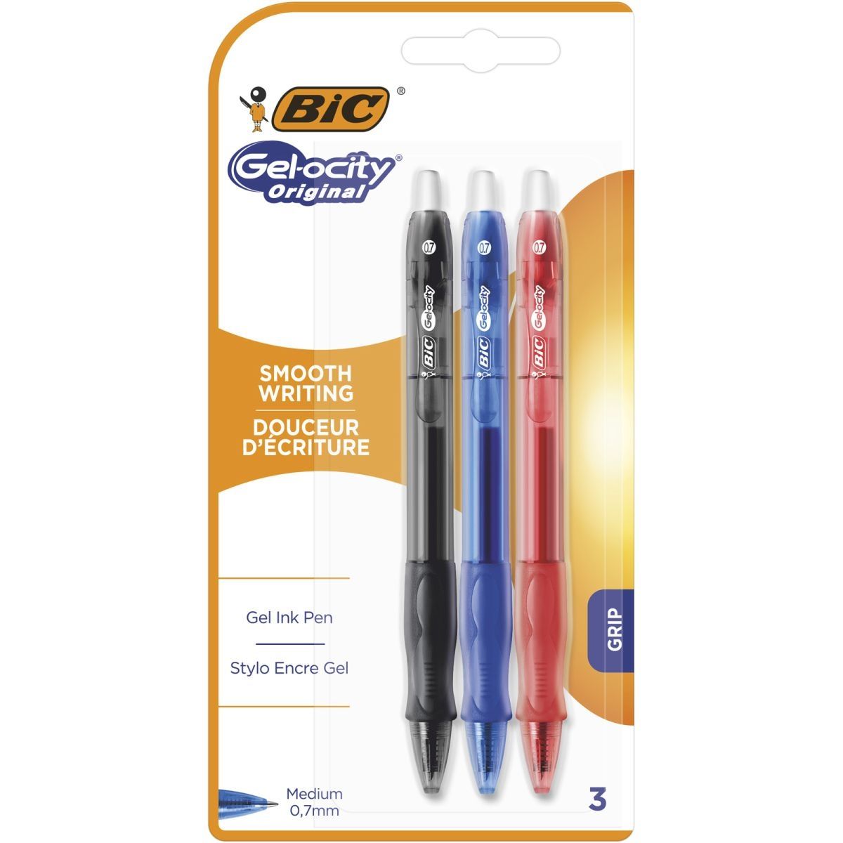 BIC Gel-ocity Original Długopis żelowy mix AST Blister 3szt