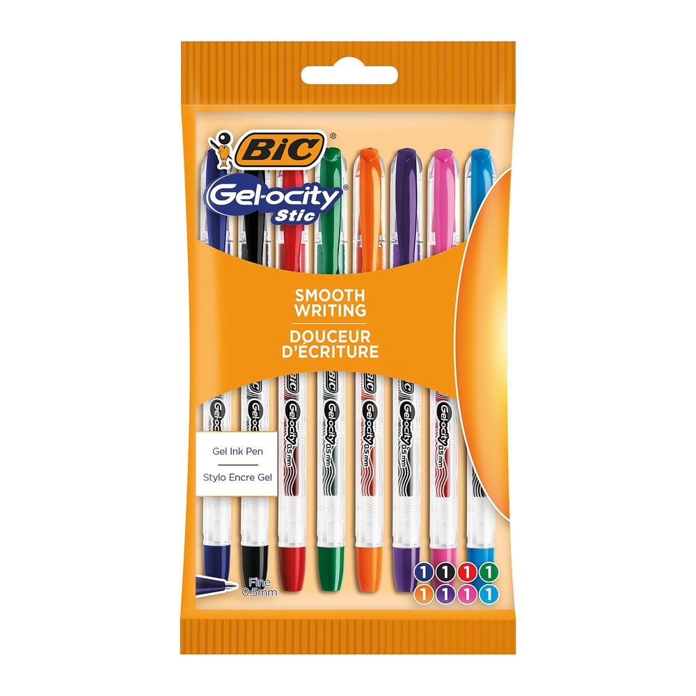 BIC Gel-ocity Stic 0.5mm Długopis żelowy AST Pouch 8szt