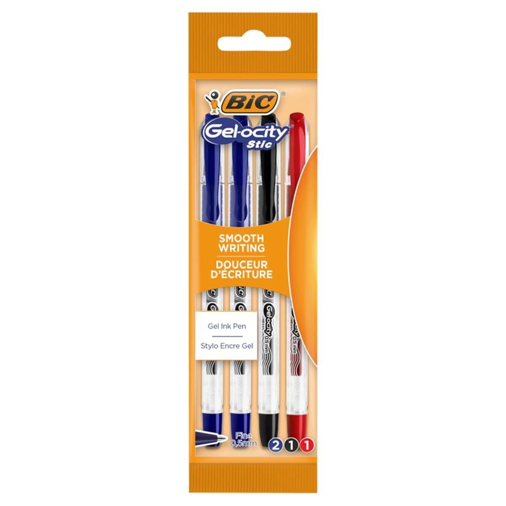 BiC Gel-ocity Stic Długopis żelowy 4 sztuki