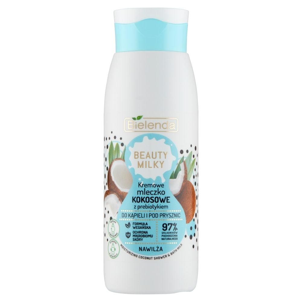 Bielenda Beauty Milky Kremowe mleczko kokosowe z prebiotykiem do kąpieli i pod prysznic 400 ml