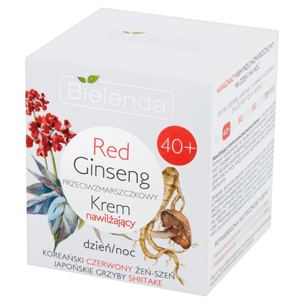 Bielenda Red Ginseng 40+ Przeciwzmarszczkowy krem nawilżający na dzień noc 50 ml