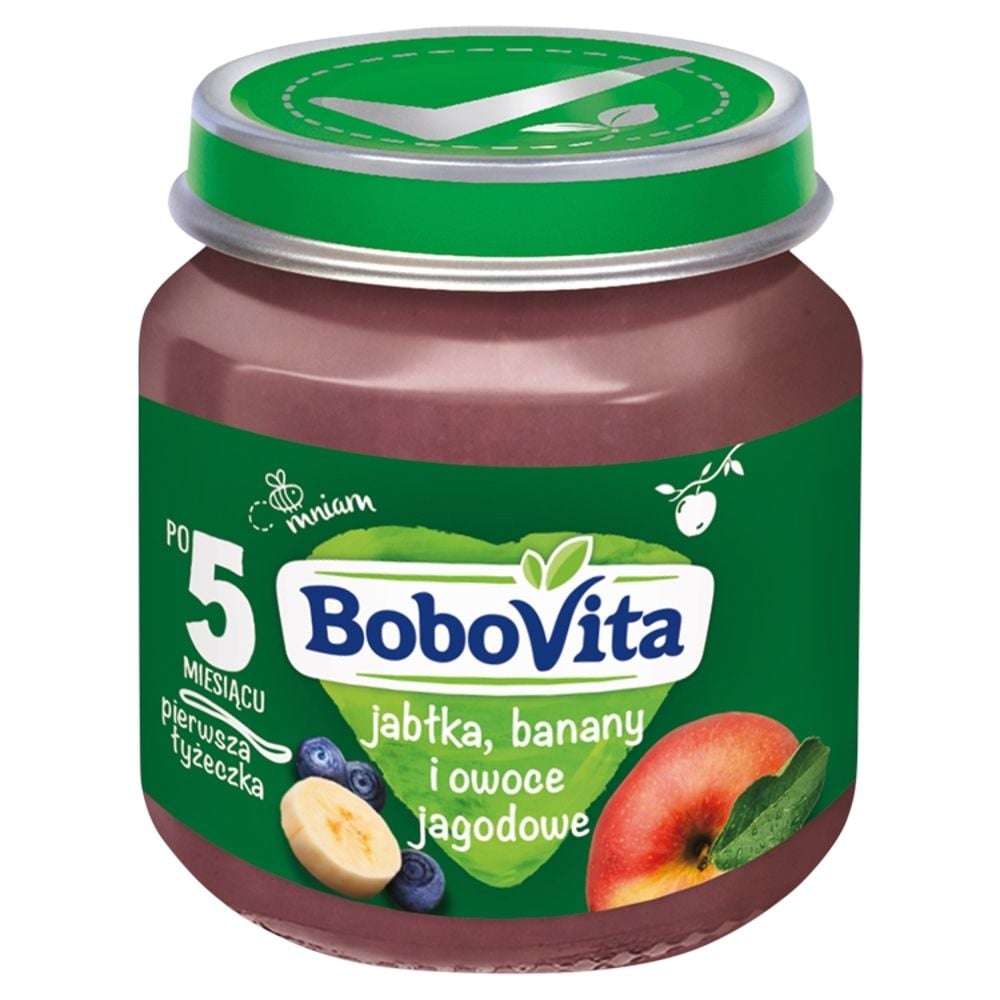 Zdjęcia - Jedzenie dla dzieci i niemowląt BoboVita Jabłka banany i owoce jagodowe po 5 miesiącu 125 g 