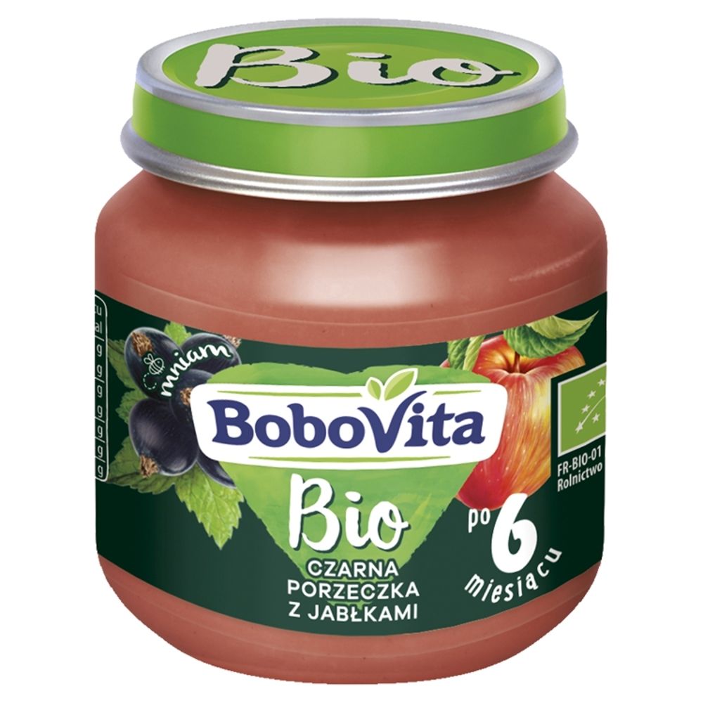 BoboVita Bio Czarna porzeczka z jabłkami po 6 miesiącu 125 g