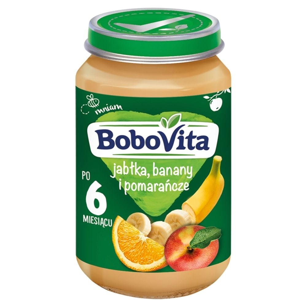 Фото - Дитяче харчування BoboVita Jabłka banany i pomarańcze po 6 miesiącu 190 g 