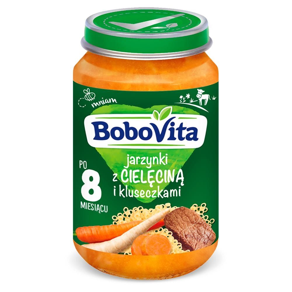 BoboVita Jarzynki z cielęciną i kluseczkami po 8 miesiącu 190 g