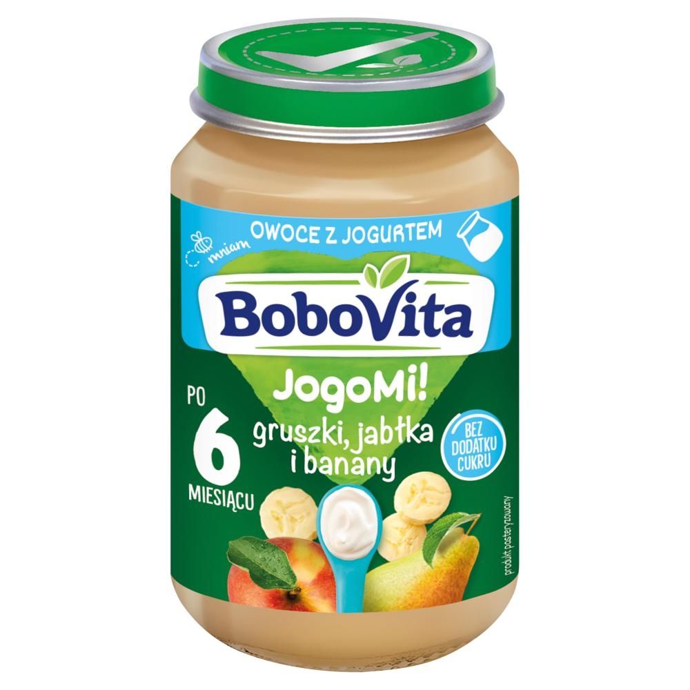 BoboVita Owoce z jogurtem gruszki jabłka i banany po 6 miesiącu 190 g