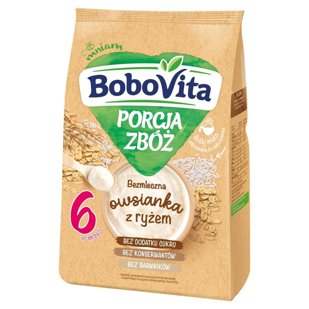 BoboVita Porcja zbóż Owsianka bezmleczna z ryżem po 6 miesiącu 170 g