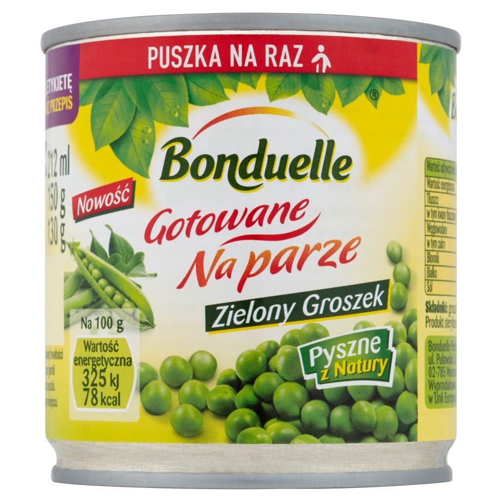 Bonduelle Gotowane na parze Zielony groszek 150 g