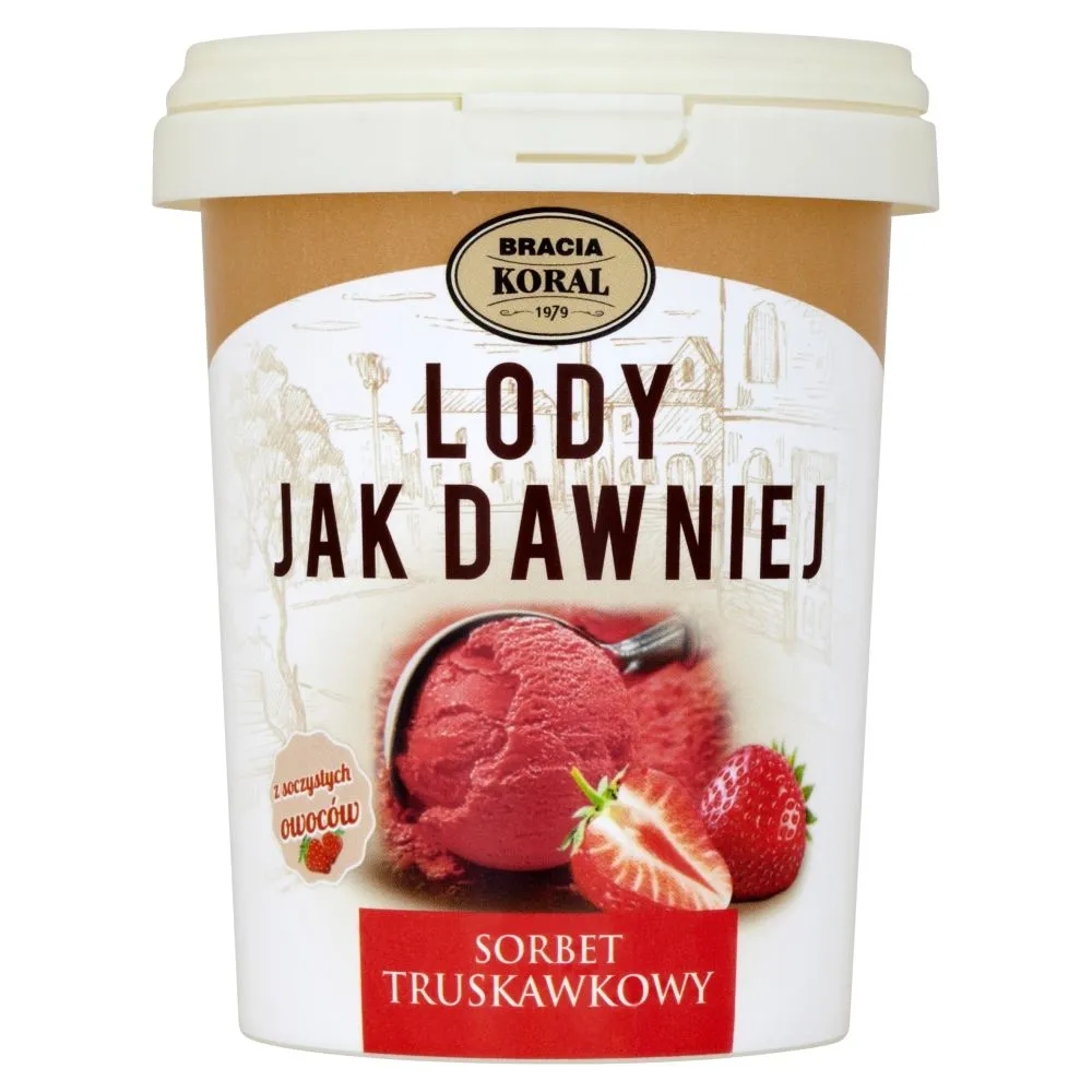 Bracia Koral Lody jak dawniej Sorbet truskawkowy 450 ml