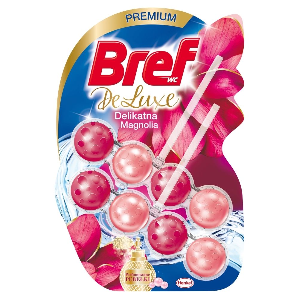 Bref WC DeLuxe Zawieszka myjąco-zapachowa do muszli WC delikatna magnolia 2 x 50 g